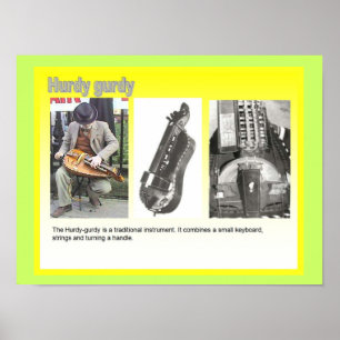 Musik, Instrumente, "Hurdy Gurdy"-Spieler Poster