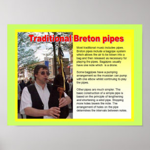 Musik, Instrumente, traditionelle Bretonische Rohr Poster