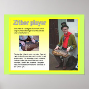 Musik, Instrumente, Zither Player Poster
