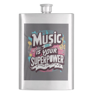 Musik ist deine Superkraft Flachmann
