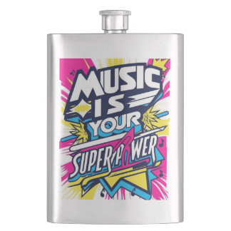 Musik ist deine Superkraft Flachmann