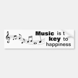 Musik ist der Schlüssel zum Glück - Autoaufkleber