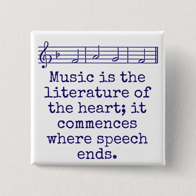 Musik ist die Literatur der Kunst - Musikangebot Button (Vorderseite)