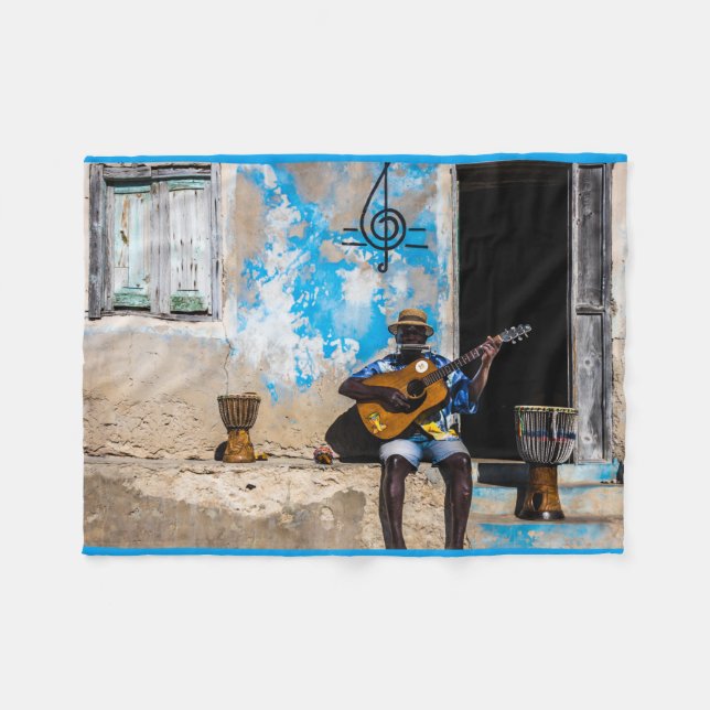 Musik ist die Medizin des Geistes Fleecedecke (Vorderseite (Horizontal))