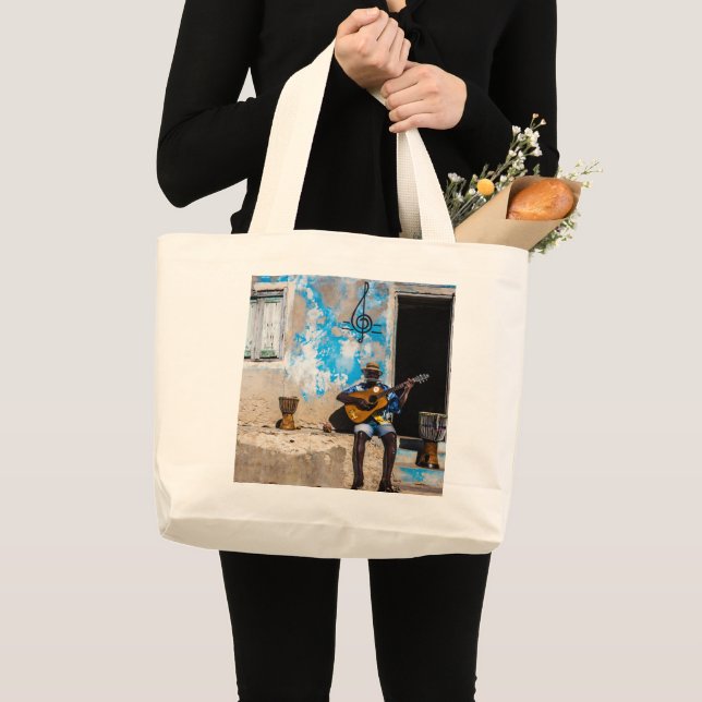 Musik ist die Medizin des Geistes Jumbo Stoffbeutel (Vorderseite (Produkt))