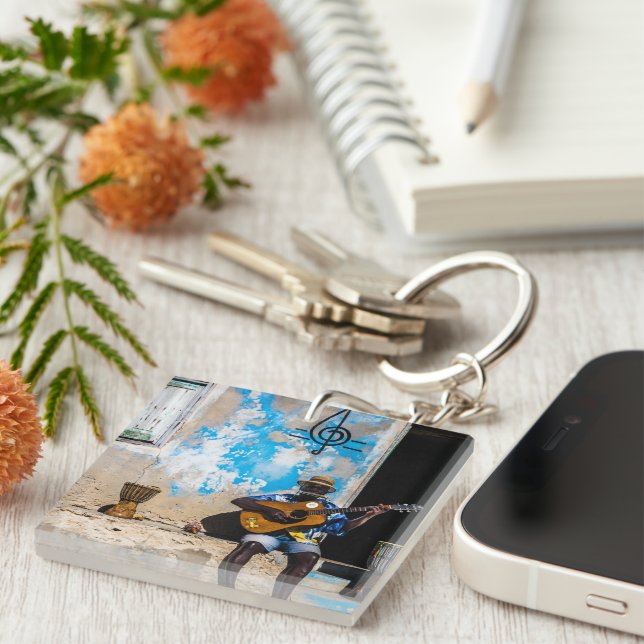 Musik ist die Medizin des Geistes Schlüsselanhänger (Vorderseite rechts)