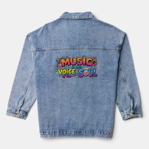 Musik ist die Stimme der Seele Retro Pop Art Jeansjacke