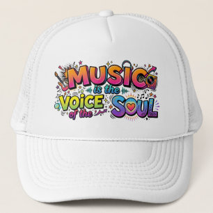 Musik ist die Stimme der Seele Retro Pop Art Truckerkappe