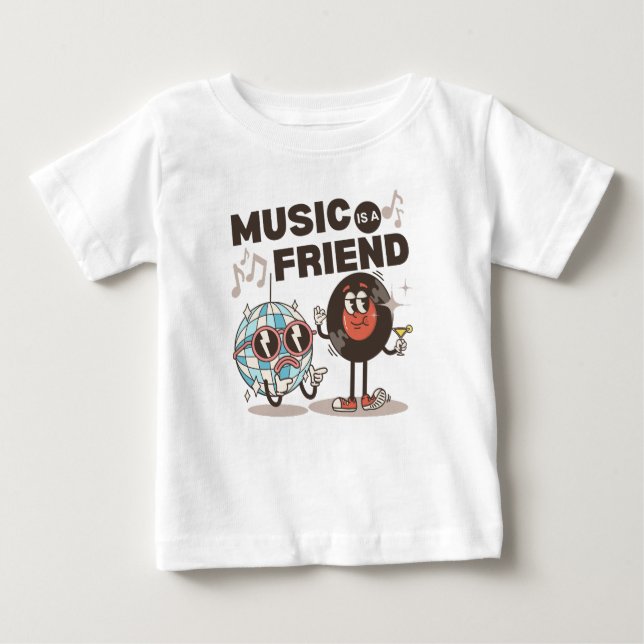 Musik ist ein Freund-Baby-T - Shirt (Vorderseite)
