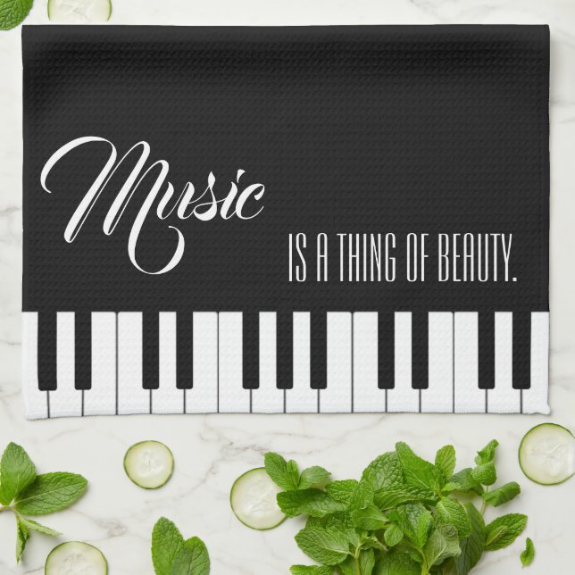 Musik ist etwas Schönes Geschirrtuch (Gefaltet)