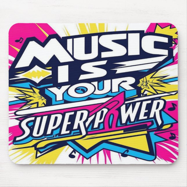 Musik ist Ihre Superpower-Option 2 Mousepad (Vorne)