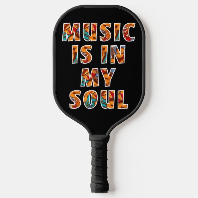 Musik ist in meinem Soul Graffiti Pickleball Schläger (Vorderseite)