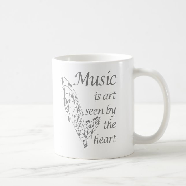 Musik ist Kunst, die von Herz Inspiration Zitat ge Tasse (Rechts)