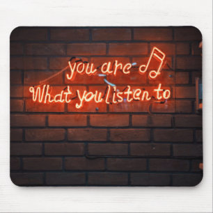Musik ist Leben, du bist das, was du Neon hörst Mousepad