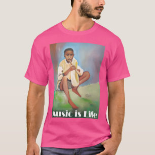 Musik ist Leben - Junge spielen Flute T-Shirt