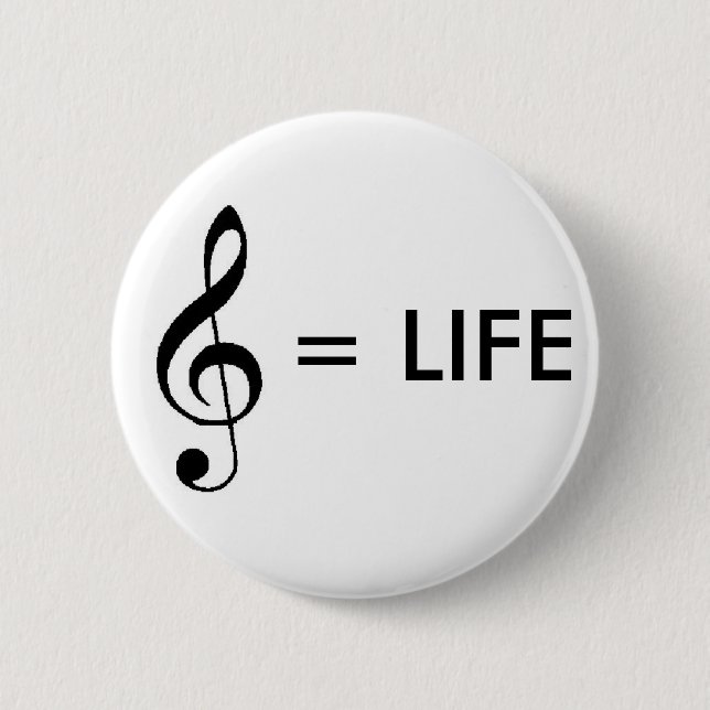 "Musik ist Leben-" Knopf Button (Vorderseite)