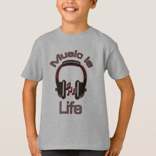 Musik ist Leben-Kopfhörer-Jungen-T - Shirt