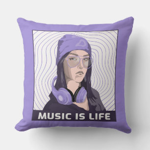 Musik Ist Leben Lavendel-Kissenhülle Kissen