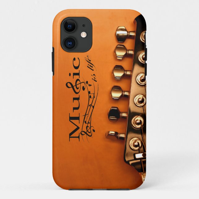 Musik ist Leben mit Gitarrenmaschine Case-Mate iPhone Hülle (Rückseite)