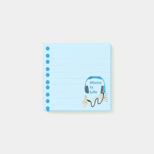 Musik ist Leben Post-it Klebezettel (Vorderseite)