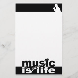 Musik ist "Leben" still, anpassen Briefpapier