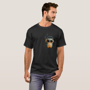 Musik ist Leben Süßer 3D-Uhu und fette pinke Typog T-Shirt