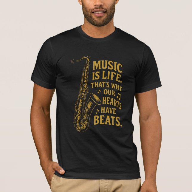 Musik ist Leben - Vintages Saxophon-Jazzangebot T-Shirt (Vorderseite)
