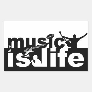 Musik ist Lebensaufkleber Rechteckiger Aufkleber