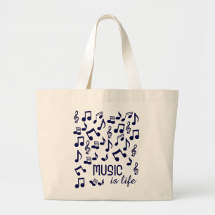 Musik ist Lebenstasche Jumbo Stoffbeutel