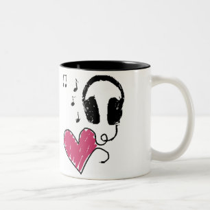 Musik ist Liebe Zweifarbige Tasse
