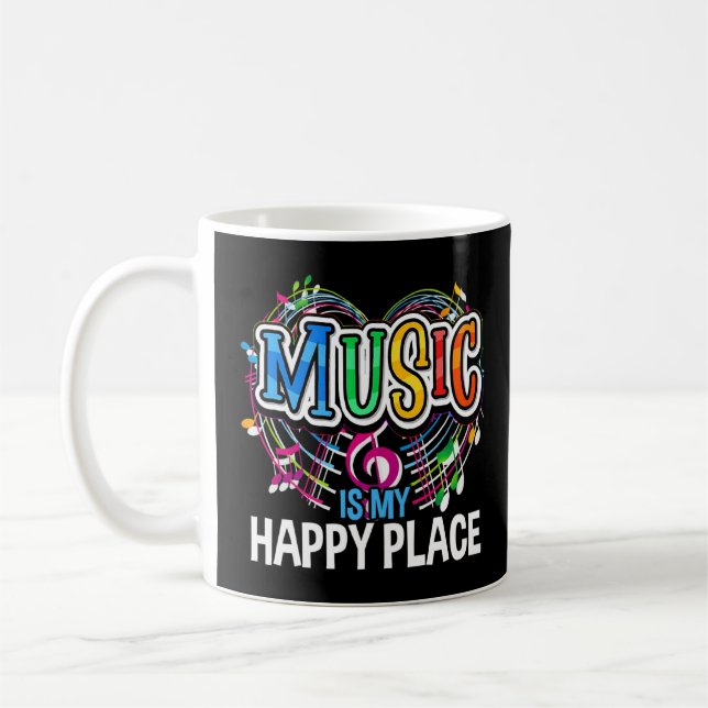 Musik ist mein glücklicher Ort, Inspirierend Musik Kaffeetasse (Links)