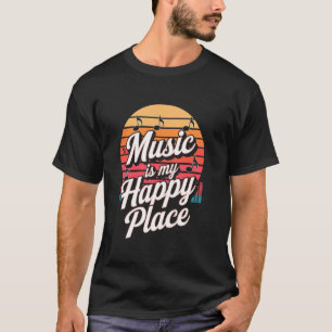 Musik ist mein glücklicher Ort Retro-Stimmung Melo T-Shirt