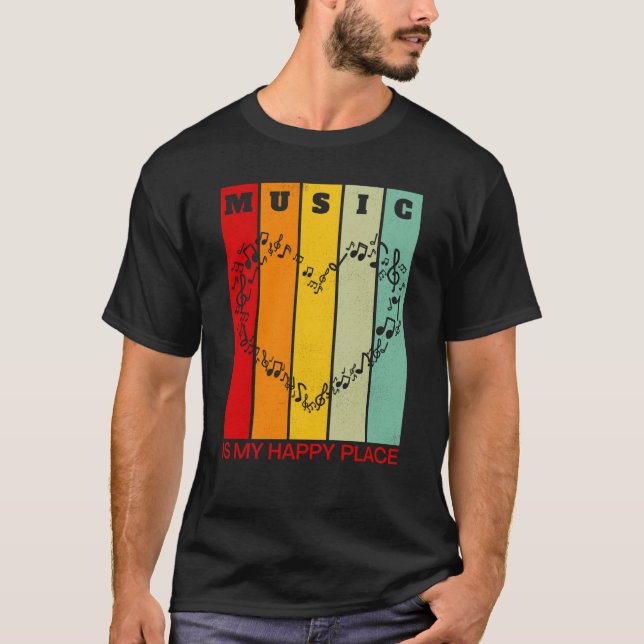Musik ist mein Happy Place Valentine Musician Sing T-Shirt (Vorderseite)