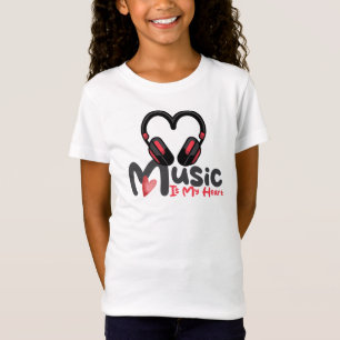 Musik ist mein Herz, Kopfhörer-Herz-Grafik T-Shirt