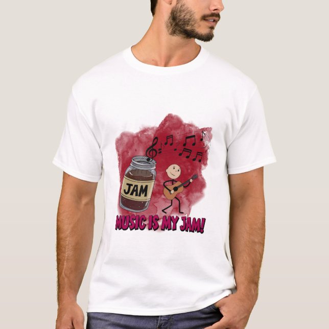 Musik ist mein Jam Lila T-Shirt (Vorderseite)