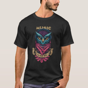 Musik ist mein Leben, bunte Schüssel mit Kopfhörer T-Shirt