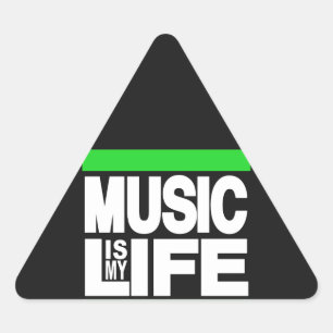 Musik ist mein Leben Grün Dreieckiger Aufkleber