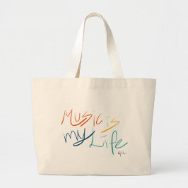 Musik ist mein Leben Jumbo Stoffbeutel