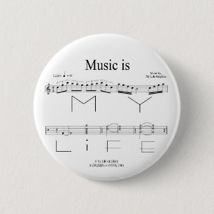 Musik ist mein Leben-Knopf Button