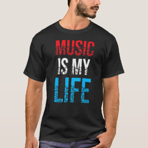 Musik ist mein Leben lang Live Rock and Roll T-Shirt