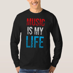 Musik ist mein Leben lang Live Rock and Roll T-Shirt