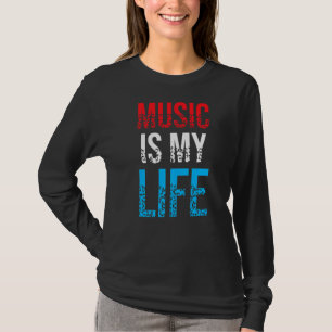 Musik ist mein Leben lang Live Rock and Roll T-Shirt