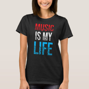 Musik ist mein Leben lang Live Rock and Roll T-Shirt
