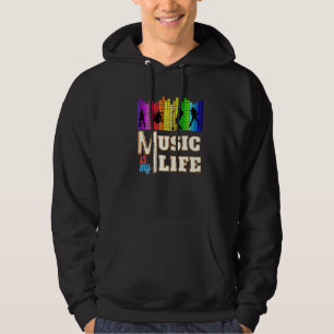 Musik ist mein Leben mit Gitarrist, Sänger, Piano Hoodie