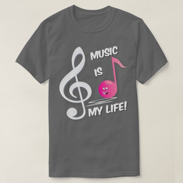 Musik ist mein Leben pink Note treble clele Kids P T-Shirt (Design vorne)