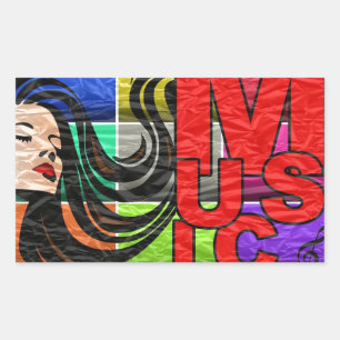 Musik ist mein Leben Rechteckiger Aufkleber