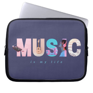 Musik ist mein Leben Retro Y2K Tech Gamer Lila Laptopschutzhülle