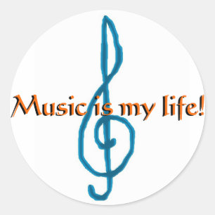 Musik ist mein Leben! Runder Aufkleber