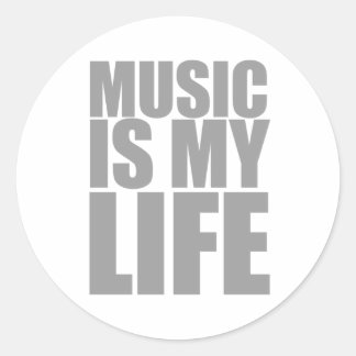 Musik ist mein Leben Runder Aufkleber