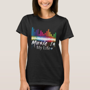 Musik ist mein Lebenslauf Equalizer DJ Musical Quo T-Shirt